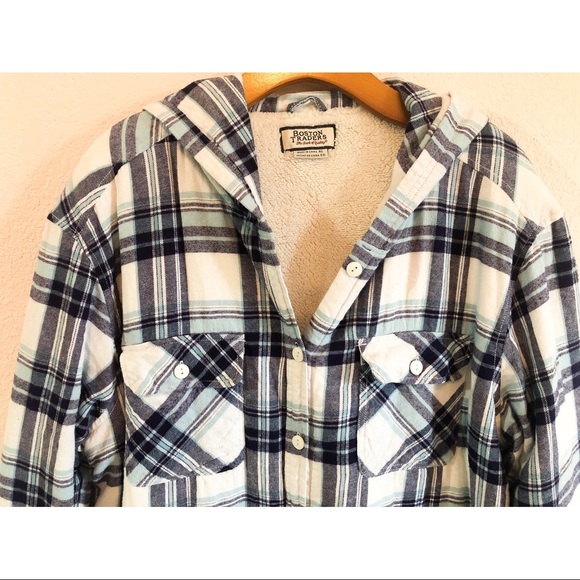 Boston Traders Sherpa Lined Flannel Hoodie Sz XL - Picture 2 of 8